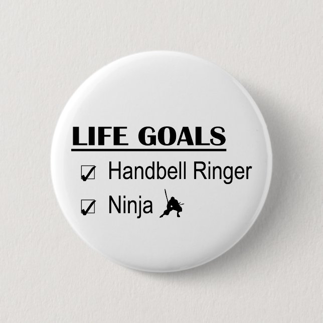 Handbell Ringer Ninja Life Goals Button (Front)