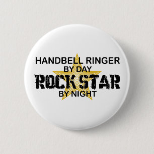Handbell RInger Rock Star by Night Pinback Button