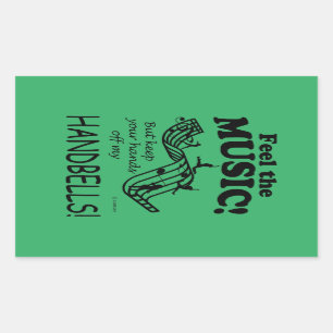 Handbells Feel The Music Rectangular Sticker