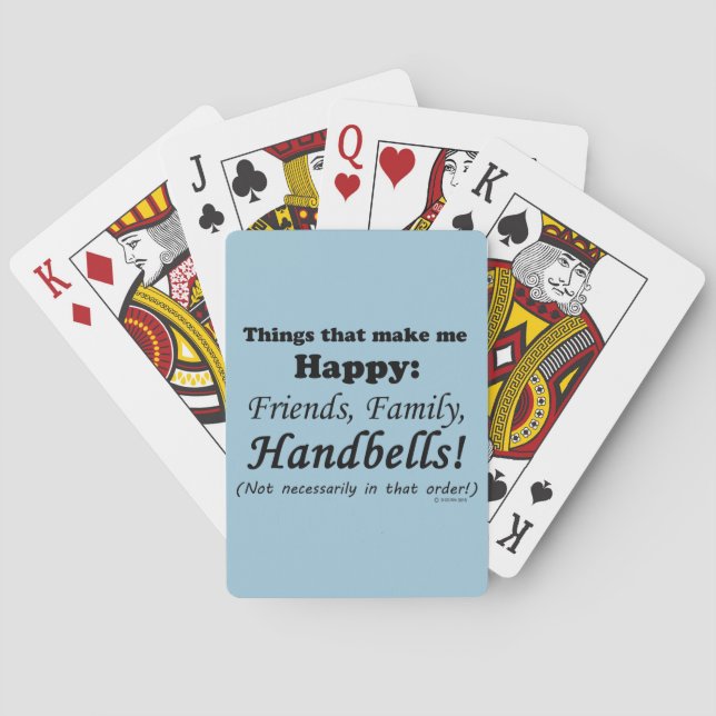 Handbells Make Me Happy Poker Cards (Back)
