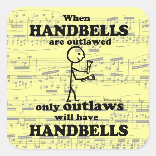 Handbells Outlawed Square Sticker