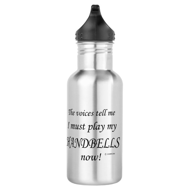 Handbells Voices Say Must Play Stainless Steel Water Bottle (Right)