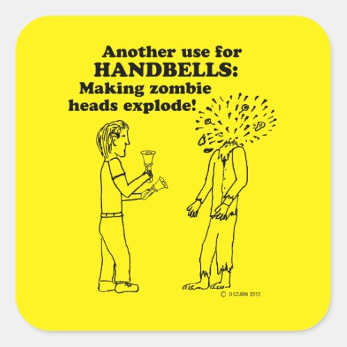 Handbells Zombie Explode Square Sticker