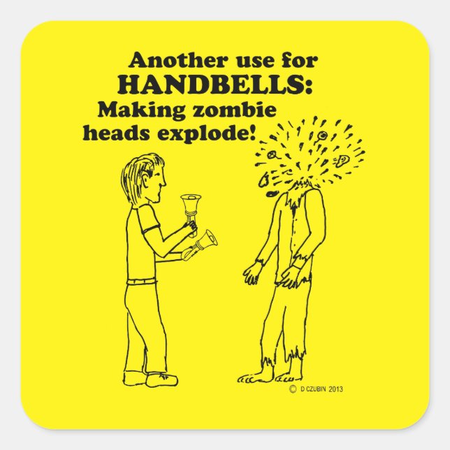 Handbells Zombie Explode Square Sticker (Front)