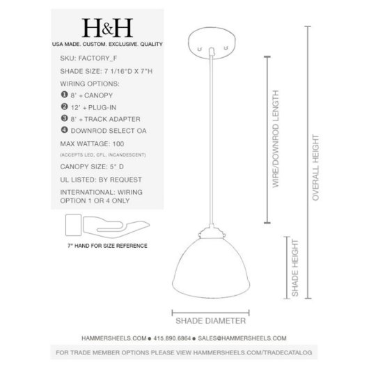 Handblown Bubble Glass Black Downrod Pendant Light (Dimensions)