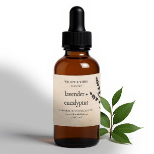 Handcrafted Aromatherapy Essential Oil Kraft Beige Rectangular Sticker