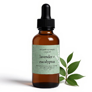 Handcrafted Aromatherapy Essential Oil Sage Green Rectangular Sticker