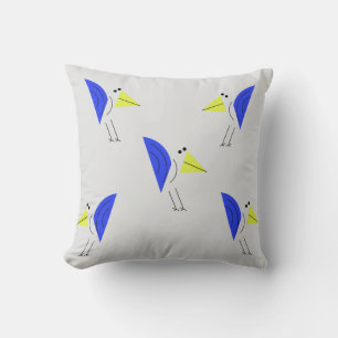 Handcrafted Bird Design Square Pillow – Nature's