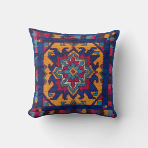 Handcrafted Blue Kilim Lumbar Pillows: Comfort Mee Throw Pillow