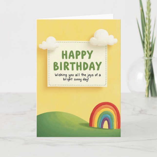 Handcrafted Bright Birthday Card (Front)