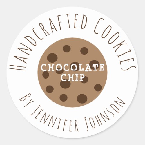  Handcrafted Chocolate Chip Cookies Classic Round Sticker