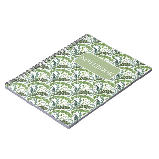 Handcrafted Design Fern Fan Notebook - Greens