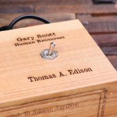 Handcrafted Engraved White Oak Wood Edison Lamp (Top)