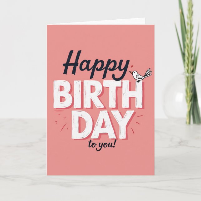 Handcrafted Festive Birthday Card (Front)