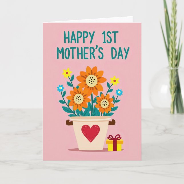 Handcrafted First Mothers Day Card (Front)