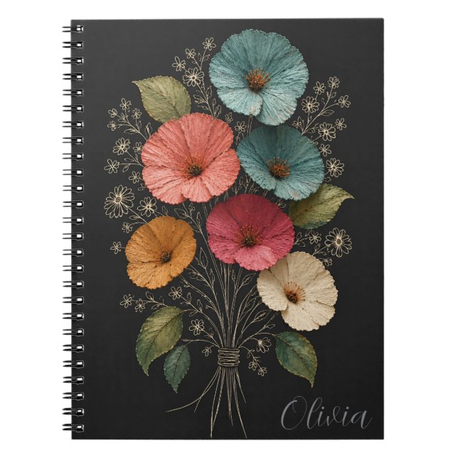 handcrafted flowers notebook (Front)