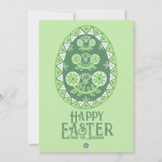 Handcrafted Green Floral Ukrainian Folk Easter  