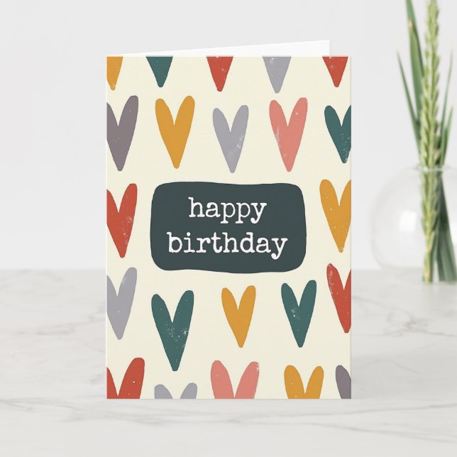 Handcrafted Heart Birthday Card (Front)