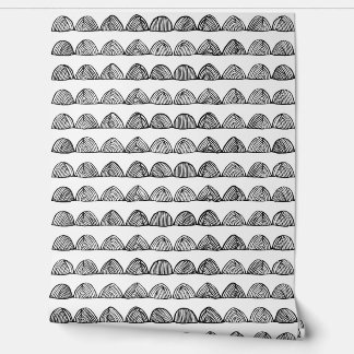 Handcrafted Hills: Bold Scallop Doodle Wallpaper
