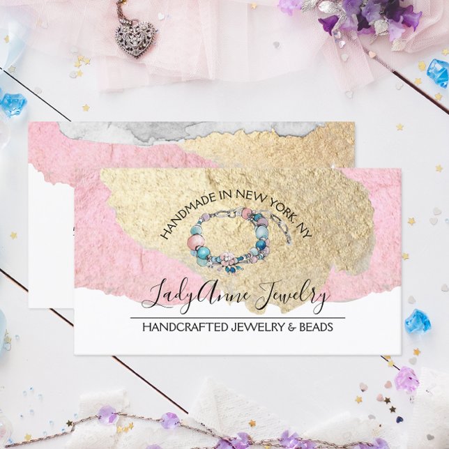 Handcrafted Jewelry and Bead Designer Business Card (Creator Uploaded)