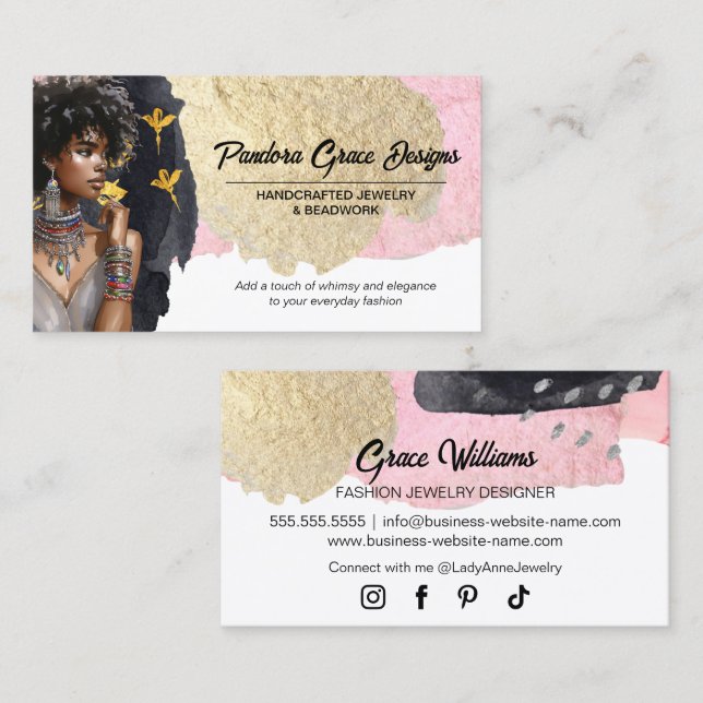Handcrafted Jewelry Designer Business Card (Front/Back)