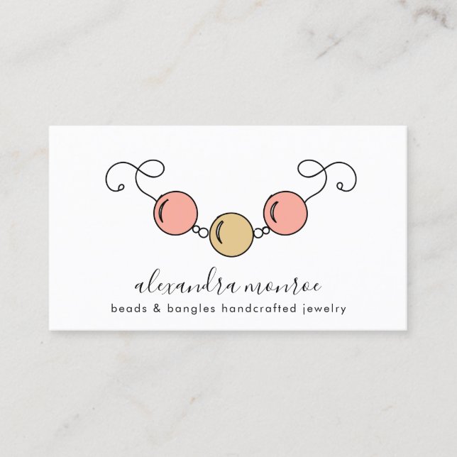Handcrafted Jewelry Logo | Jewelry Design  Busines Business Card (Front)