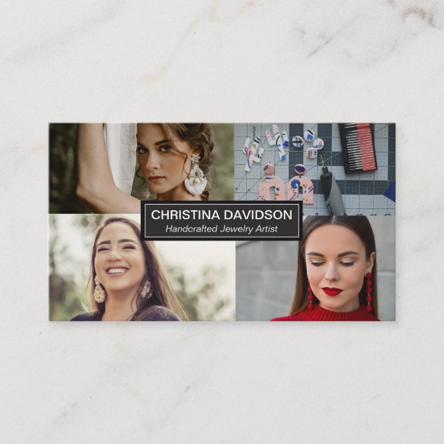 Handcrafted Jewerly Artist Photo Business Card (Front)