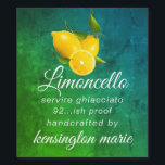 Handcrafted Limoncello For A Tall Bottle Label |<br><div class="desc">Greenish chalkboard look with modern digital drawing of yellow lemons. Limoncello tall bottle label. Personalized in trendy typography. Customize all fonts and text. Homemade handcrafted by you. Order extra for last minute gifts. To see the complete line of Limoncello liqueur products, please visit "The Hungarican Princess - A Boutique™" @zazzle.com/hungaricanprincess....</div>