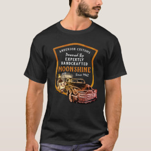 Handcrafted Moonshine Any Name Powered By Funny T-Shirt