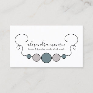 Handcrafted Necklace Logo   Jewelry Designer  Business Card