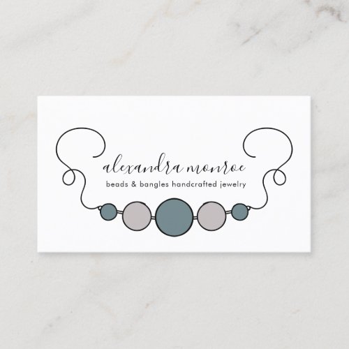 Handcrafted Necklace Logo  Jewelry Designer  Business Card