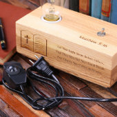 Handcrafted Open Bible White Oak Edison Lamp (Front Top)