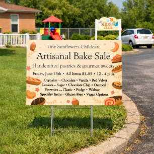 Handcrafted Pastries Bake Sale Fundraiser Sign