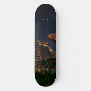 Handcrafted Pheasant and the Teotihuacán Pyramid: Skateboard