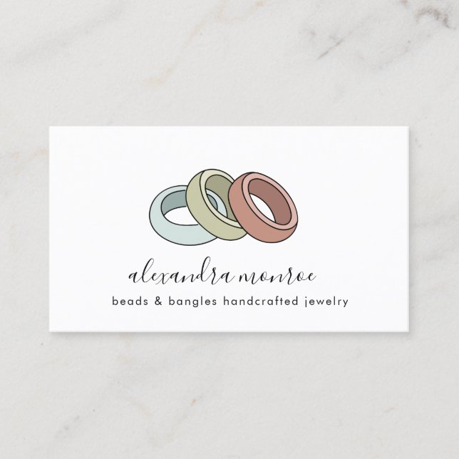 Handcrafted Rings Logo | Jewelry Designer  Business Card (Front)