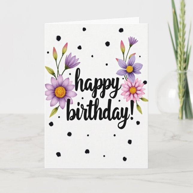 Handcrafted Script Birthday Card (Front)