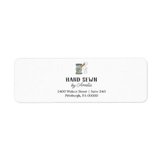 Handcrafted Sewing Logo Hand Lettered Return Label