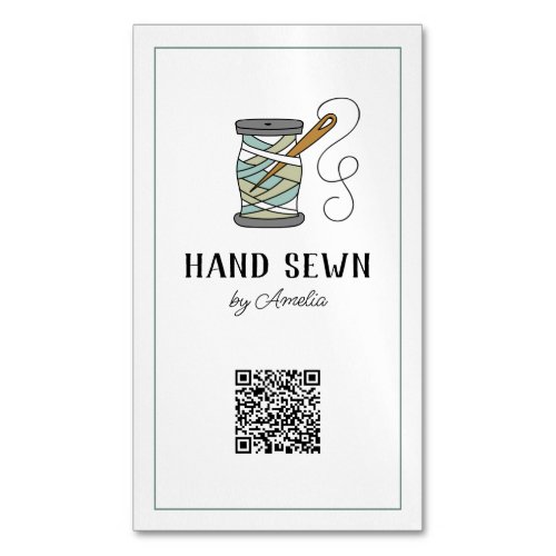 Handcrafted Sewing QR code Logo Business Card 