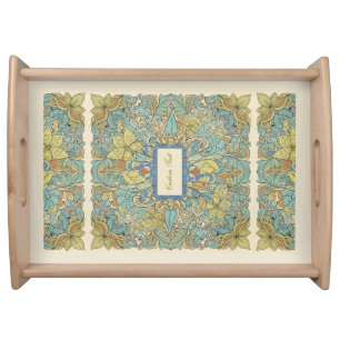 Handcrafted Style Earthy Doodle Wood Tray