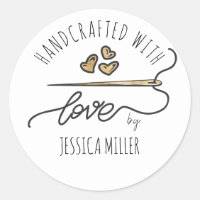 Handcrafted with Love Gold Sewing Needle White