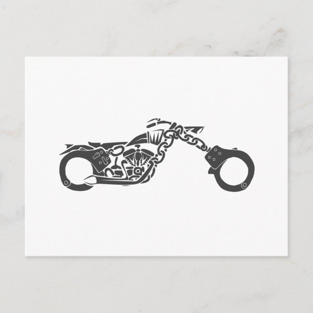 handcuff chopper motorcycle postcard (Front)