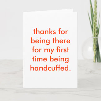 handcuffed letterpress thank you card