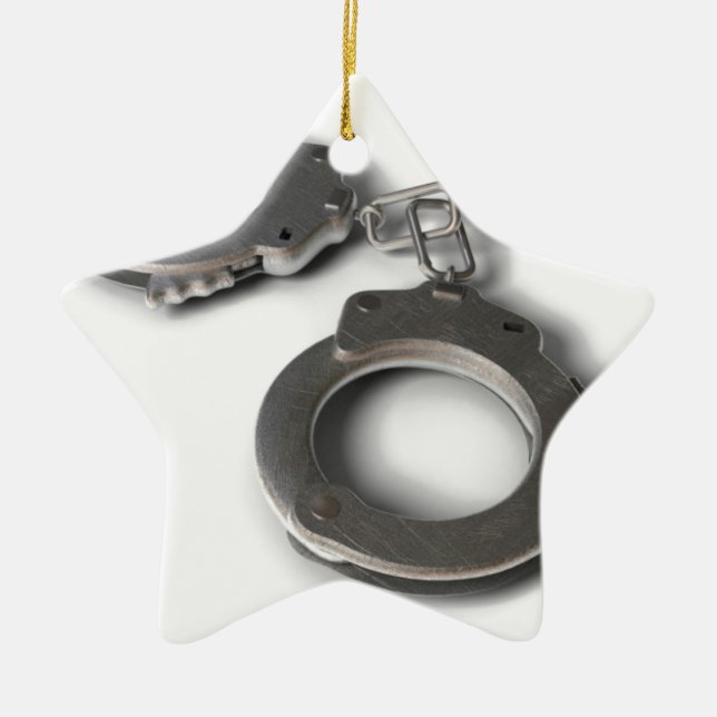 Handcuffs Ceramic Ornament (Front)