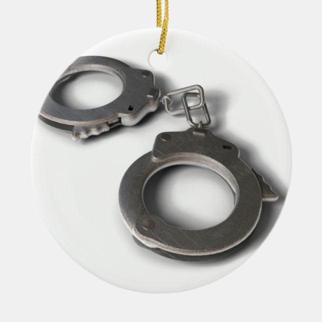 Handcuffs Ceramic Ornament (Front)