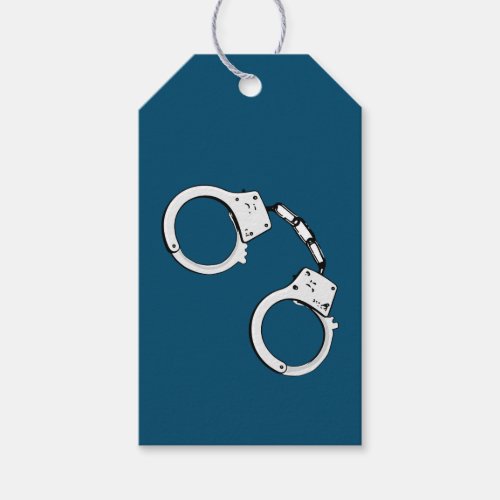 Handcuffs on Blue Gift Tags