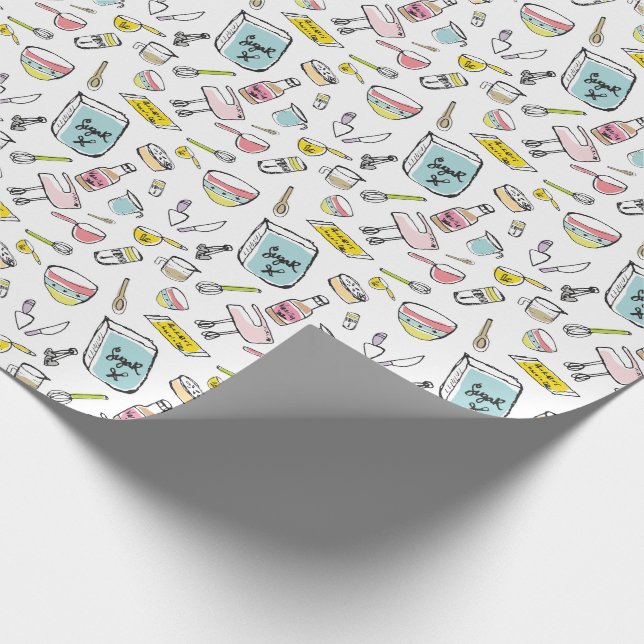 Handdrawn Baking Pattern Wrapping Paper (Corner)