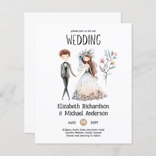 Handdrawn whimsical wedding