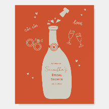 Handdrawn Champaign Bridal Shower Sign