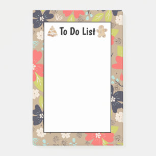 Handdrawn Christmas Poinsettia Red To Do List Post-it Notes