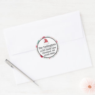 Handdrawn Christmas Trees Evergreen Return Address Classic Round Sticker